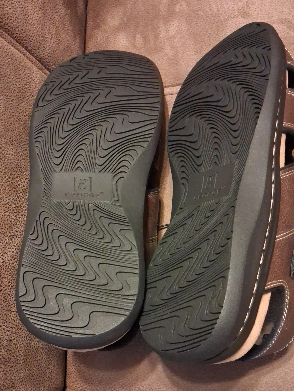 George Men’s Brown Comfort Closed-Toe Casual Sandals Size 13